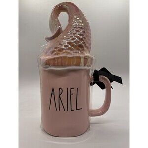 Rae Dunn Disney Princess Ariel Iridescent Mug w/Tail Topper